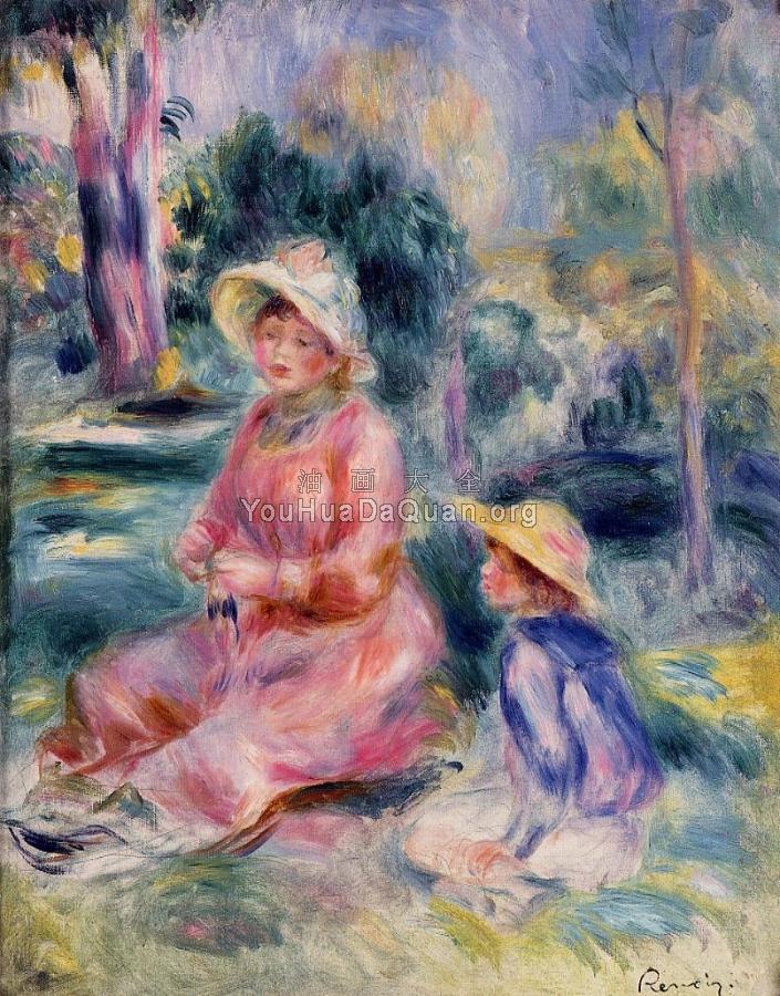 Madame Renoir and Her Son Pierre - 皮埃尔·奥古斯特·雷诺阿